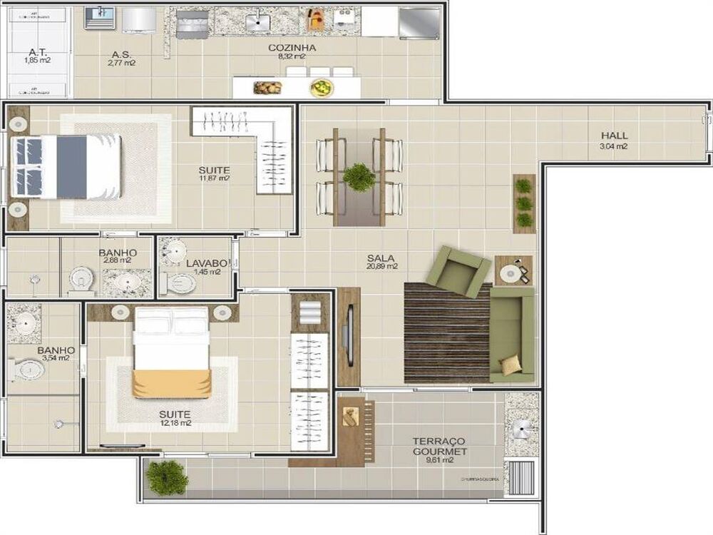 Apartamento, 2 quartos, 87 m² - Foto 1