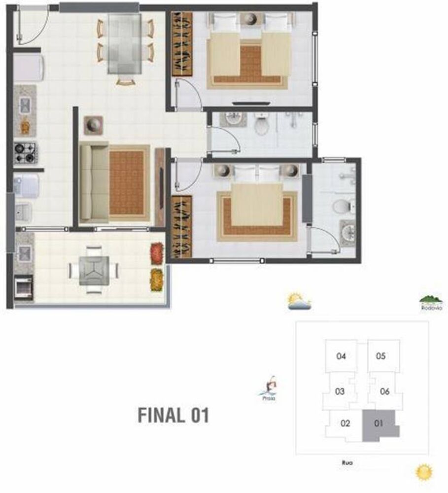 Apartamento, 2 quartos, 58 m² - Foto 2