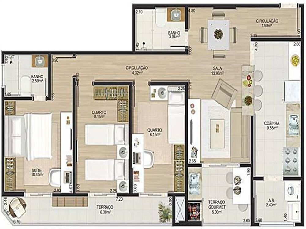 Apartamento, 3 quartos, 88 m² - Foto 1