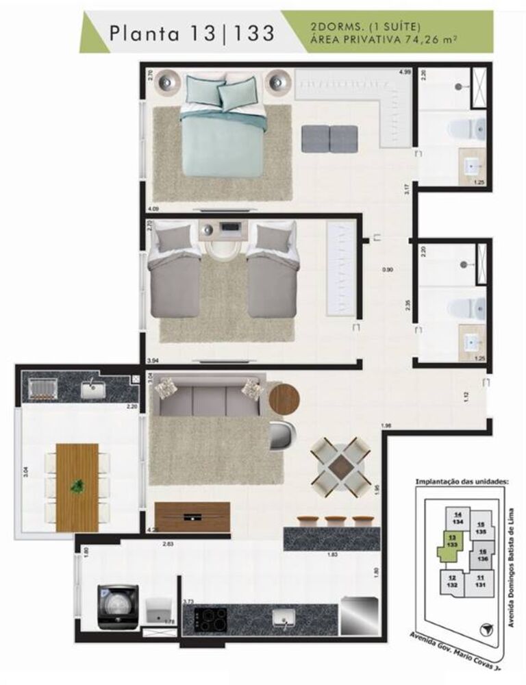 Apartamento, 2 quartos, 74 m² - Foto 5