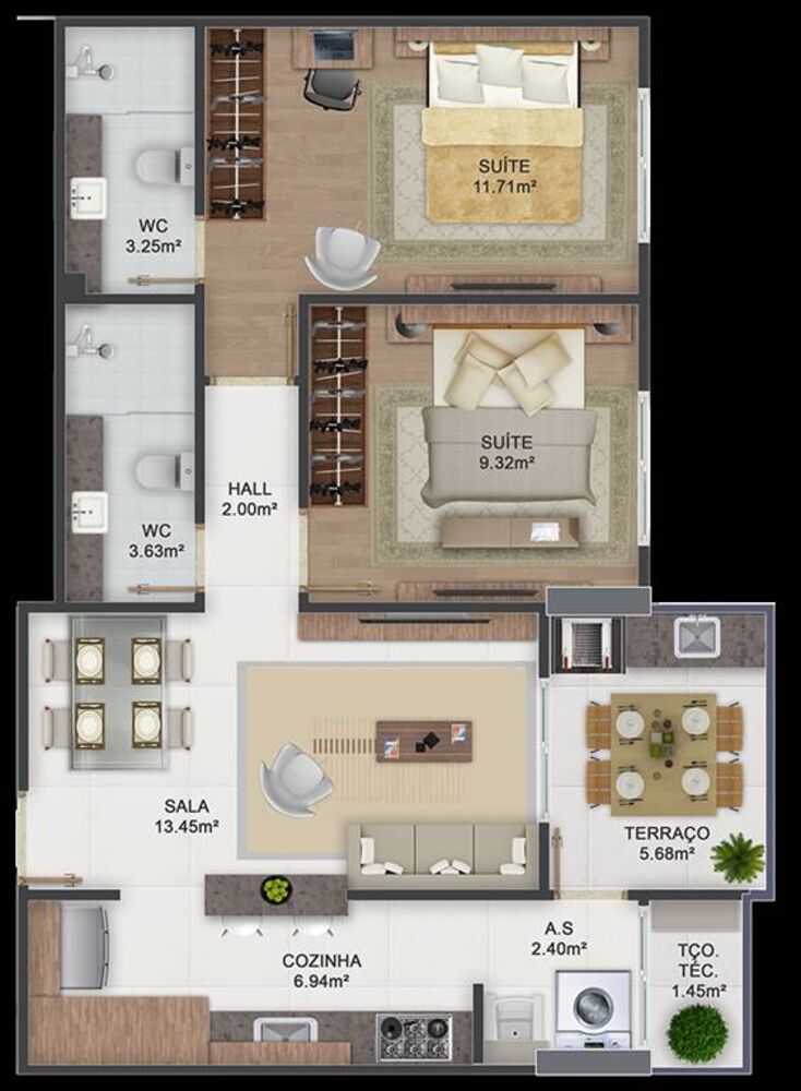 Apartamento, 2 quartos, 67 m² - Foto 9