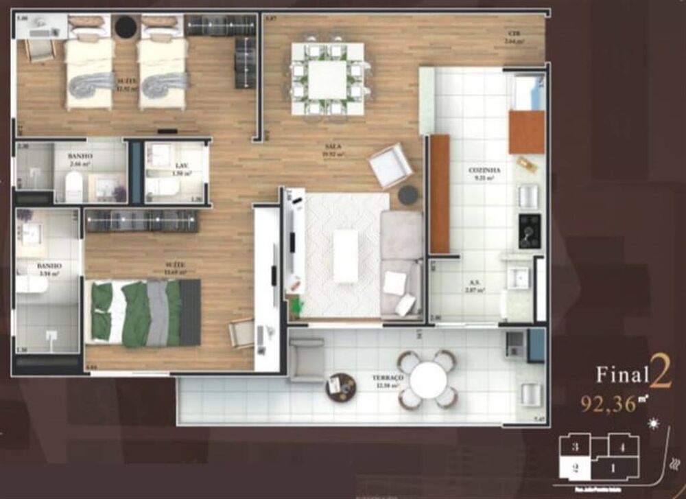 Apartamento, 2 quartos, 92 m² - Foto 4