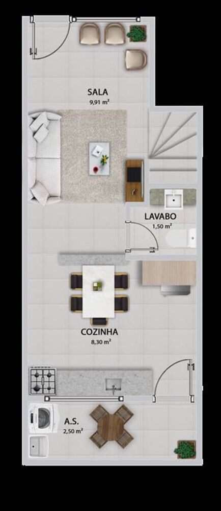 Sobrado, 2 quartos, 55 m² - Foto 4