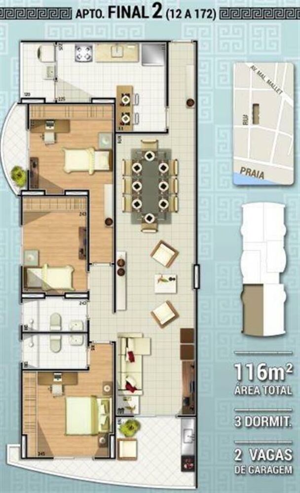 Apartamento, 3 quartos, 116 m² - Foto 1