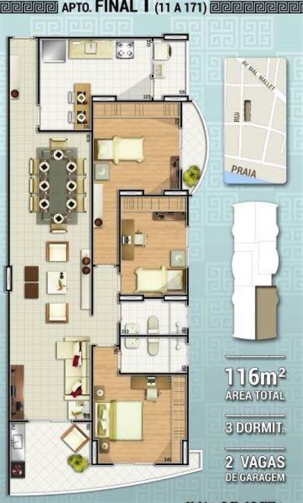 Apartamento, 3 quartos, 116 m² - Foto 1