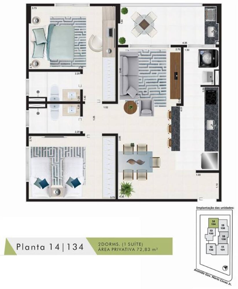 Apartamento, 2 quartos, 72 m² - Foto 1