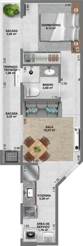 Apartamento, 1 quarto, 40 m² - Foto 3