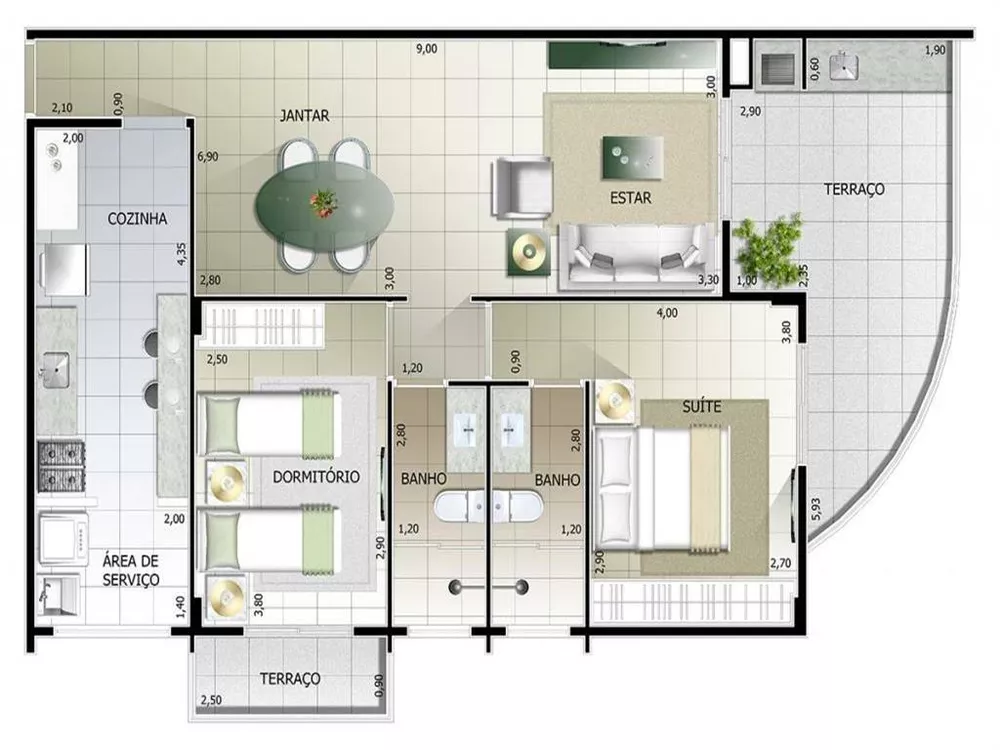 Apartamento à venda com 2 quartos, 85m² - Foto 1