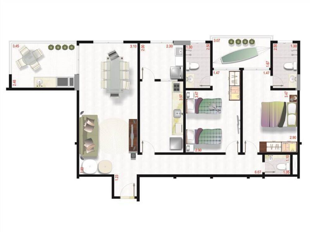 Apartamento, 2 quartos, 101 m² - Foto 1