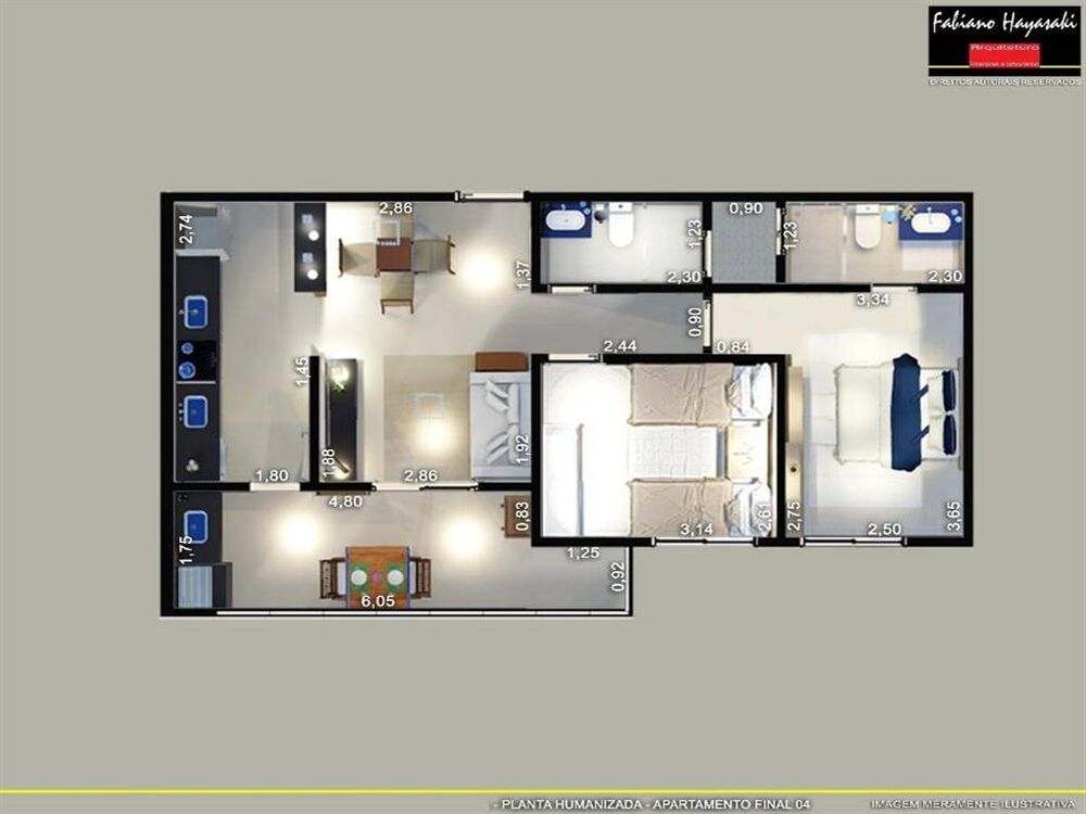 Apartamento, 2 quartos, 63 m² - Foto 2