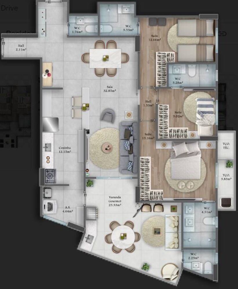 Apartamento, 3 quartos, 149 m² - Foto 2