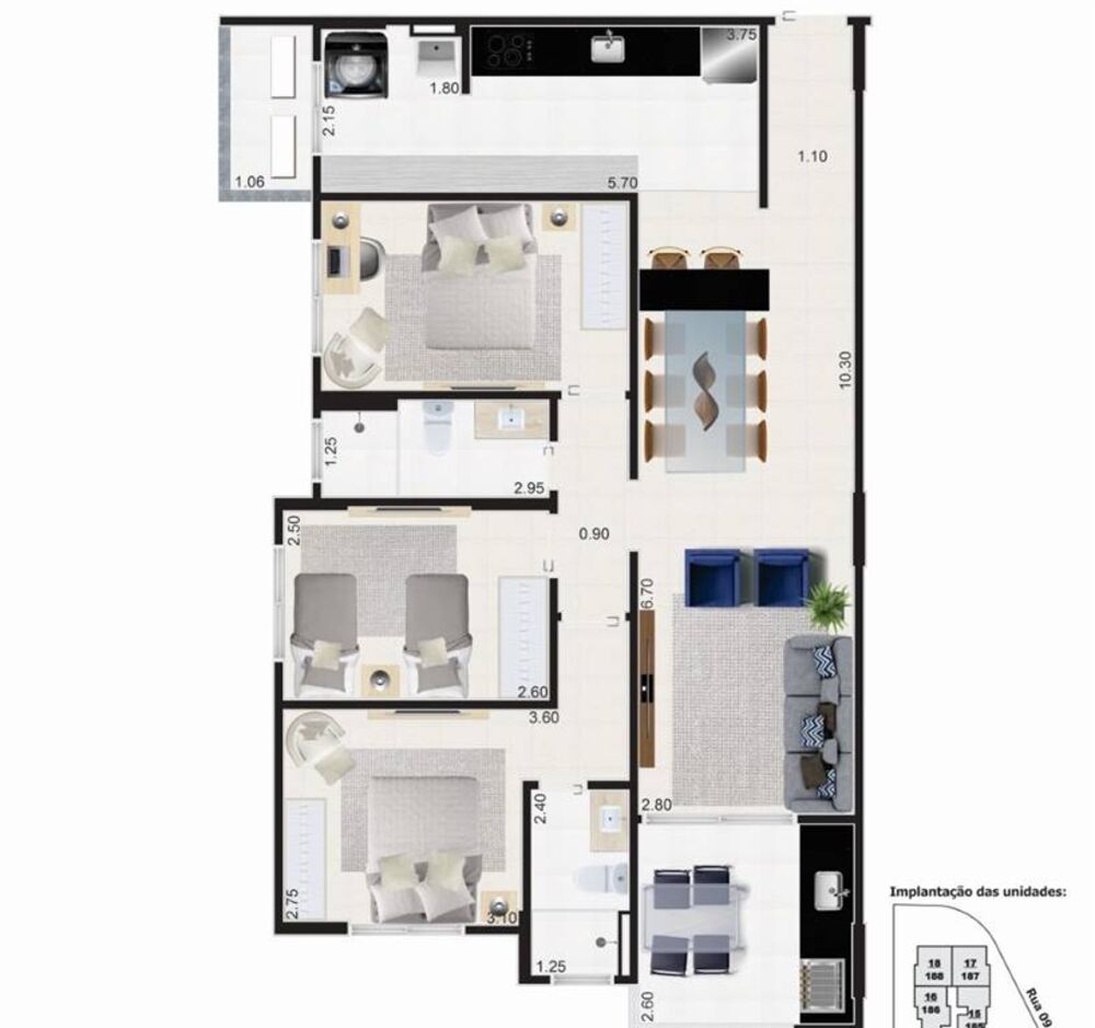 Apartamento, 3 quartos, 96 m² - Foto 3