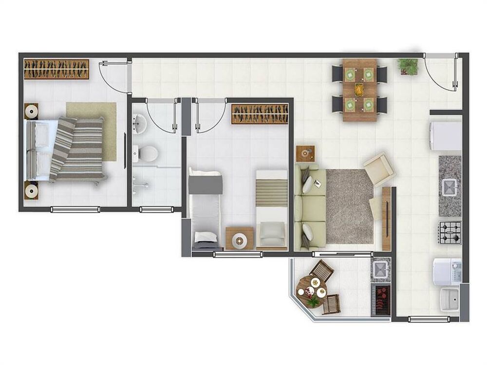 Apartamento, 2 quartos, 54 m² - Foto 1