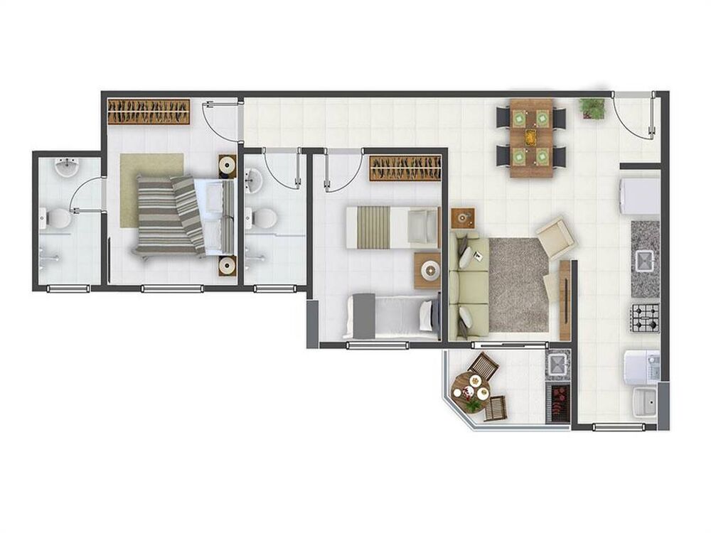 Apartamento, 2 quartos, 58 m² - Foto 2