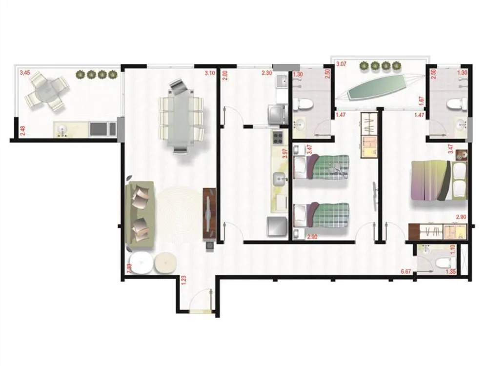 Apartamento, 2 quartos, 101 m² - Foto 4