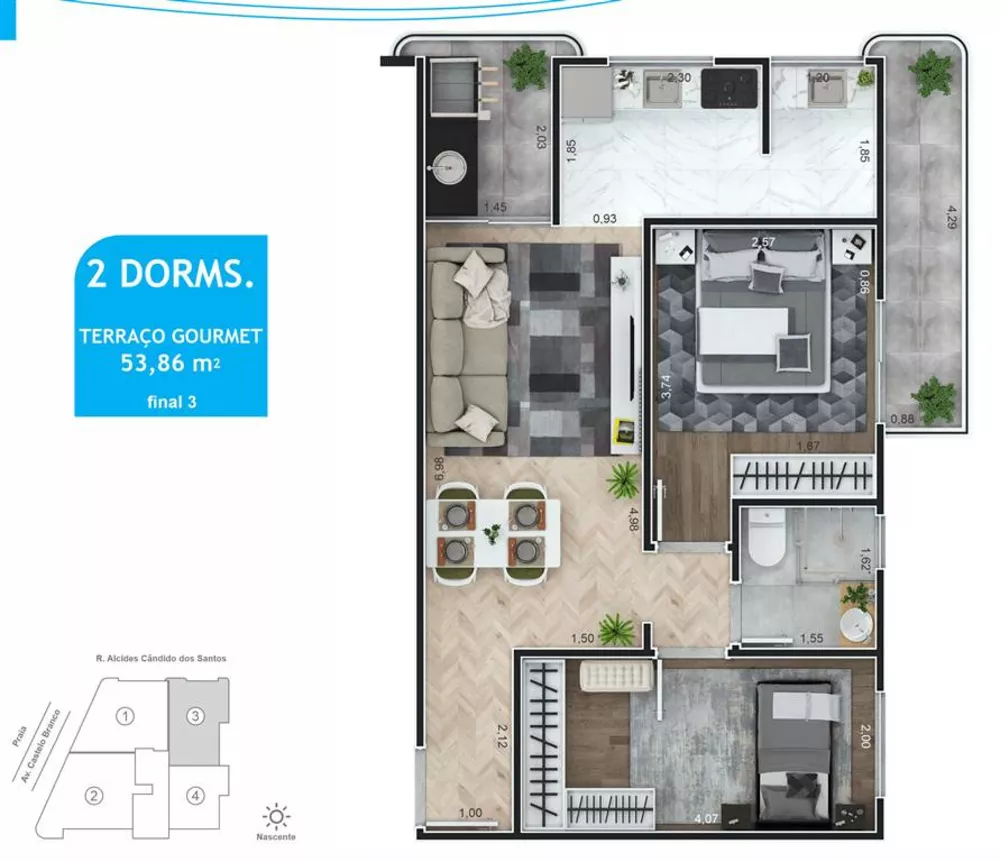 Apartamento à venda com 2 quartos, 54m² - Foto 8