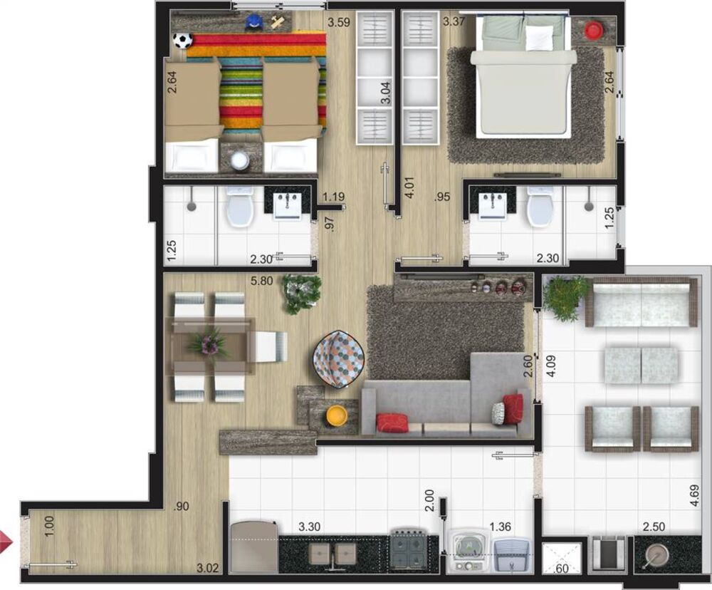 Apartamento, 2 quartos, 76 m² - Foto 1