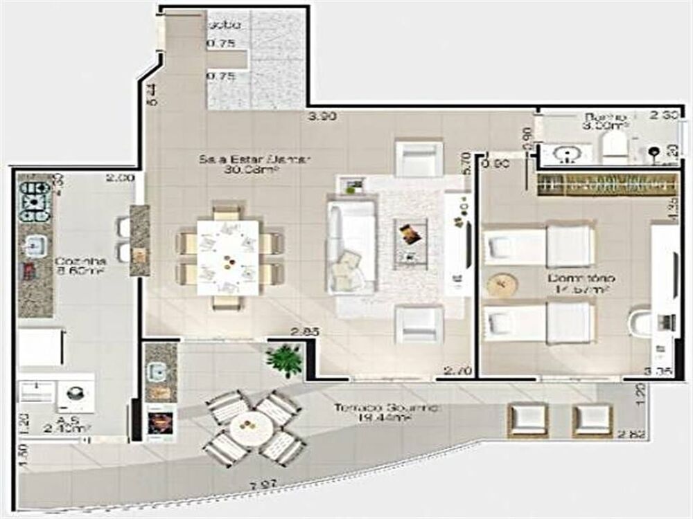Cobertura, 3 quartos, 164 m² - Foto 3