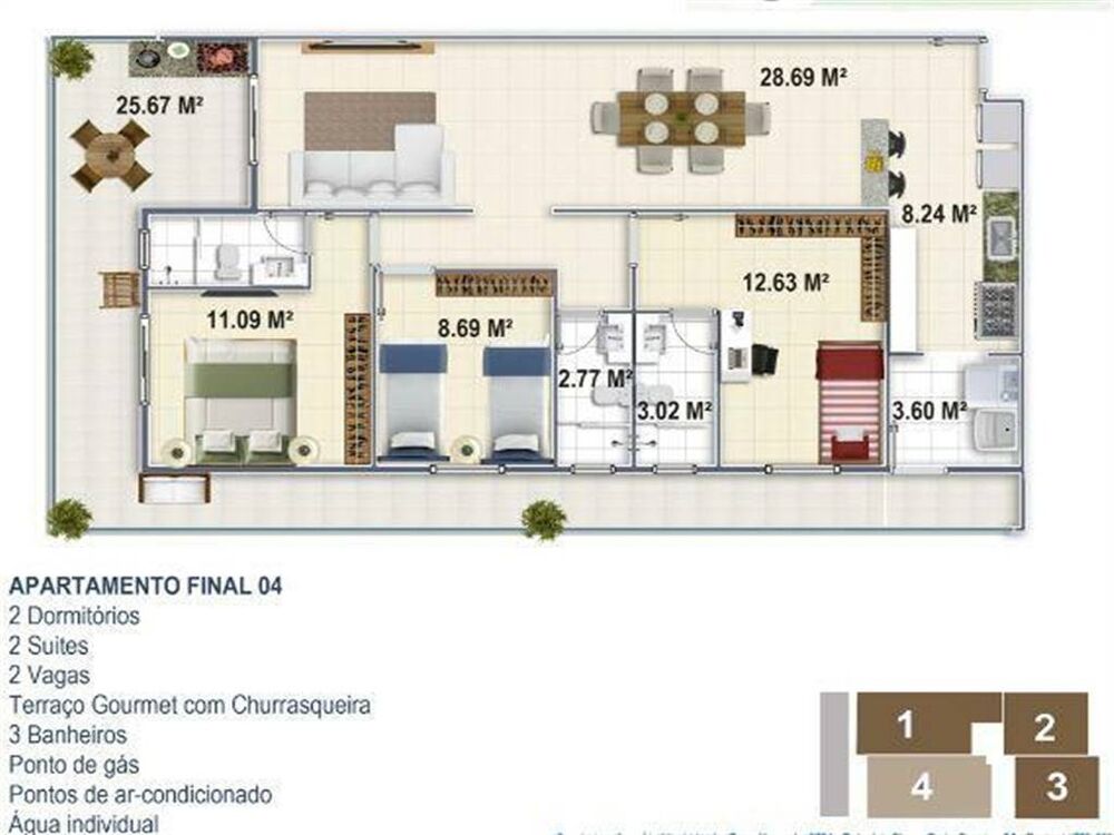 Apartamento, 3 quartos, 122 m² - Foto 1