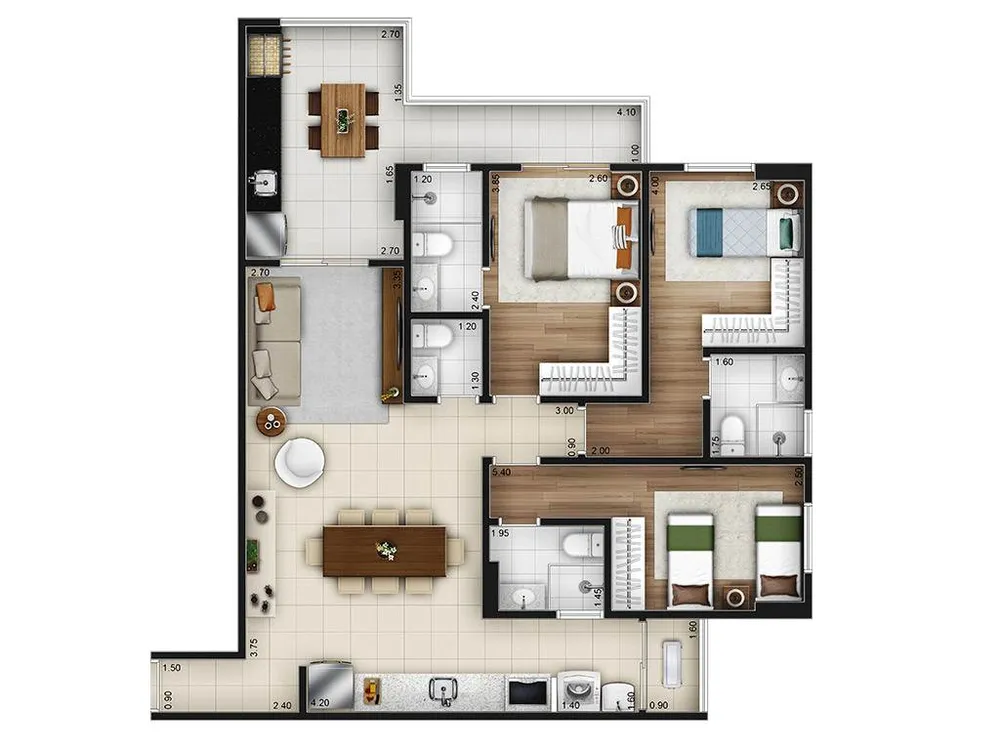 Apartamento, 3 quartos, 104 m² - Foto 4