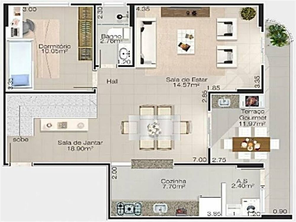 Cobertura, 3 quartos, 134 m² - Foto 3