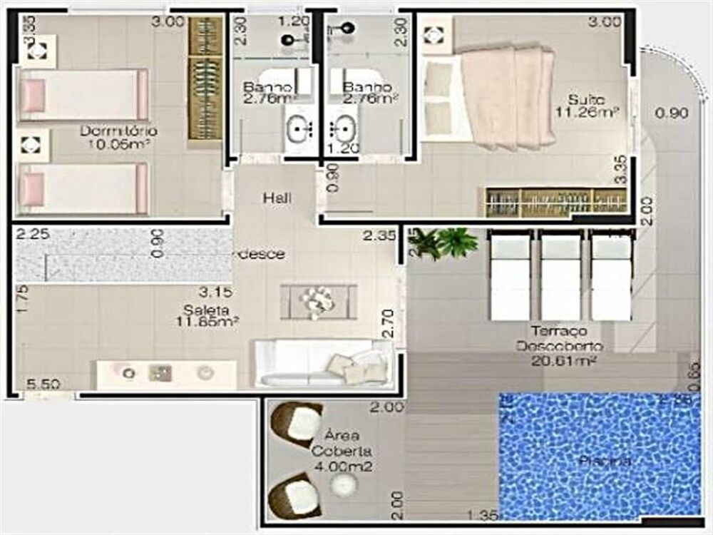 Cobertura, 3 quartos, 134 m² - Foto 2
