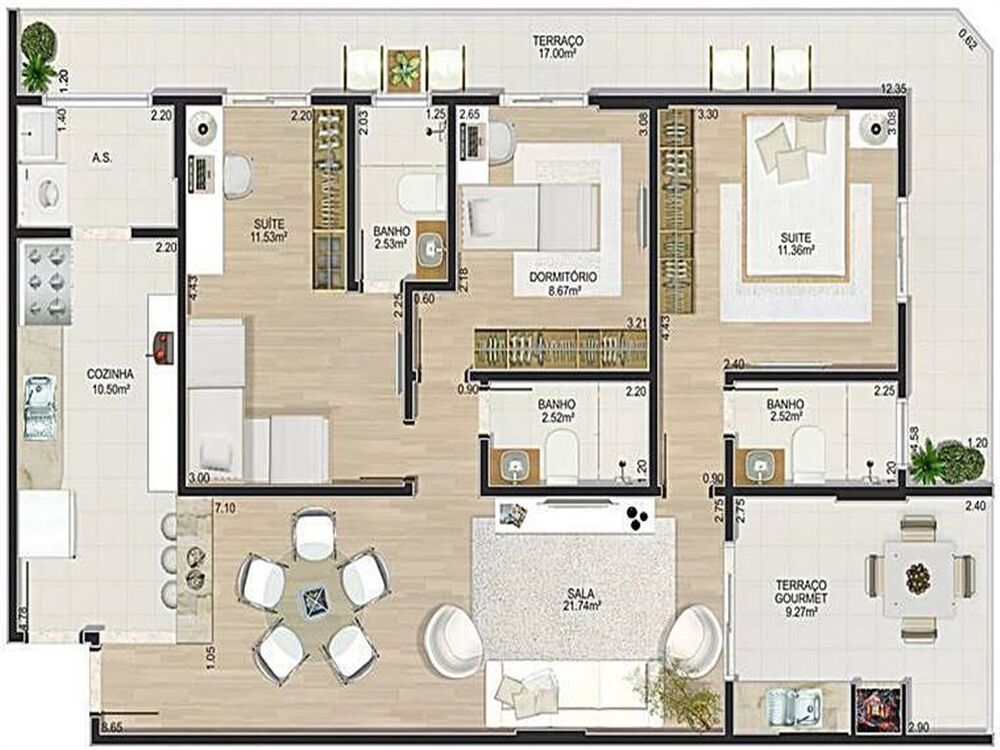 Apartamento, 3 quartos, 115 m² - Foto 1