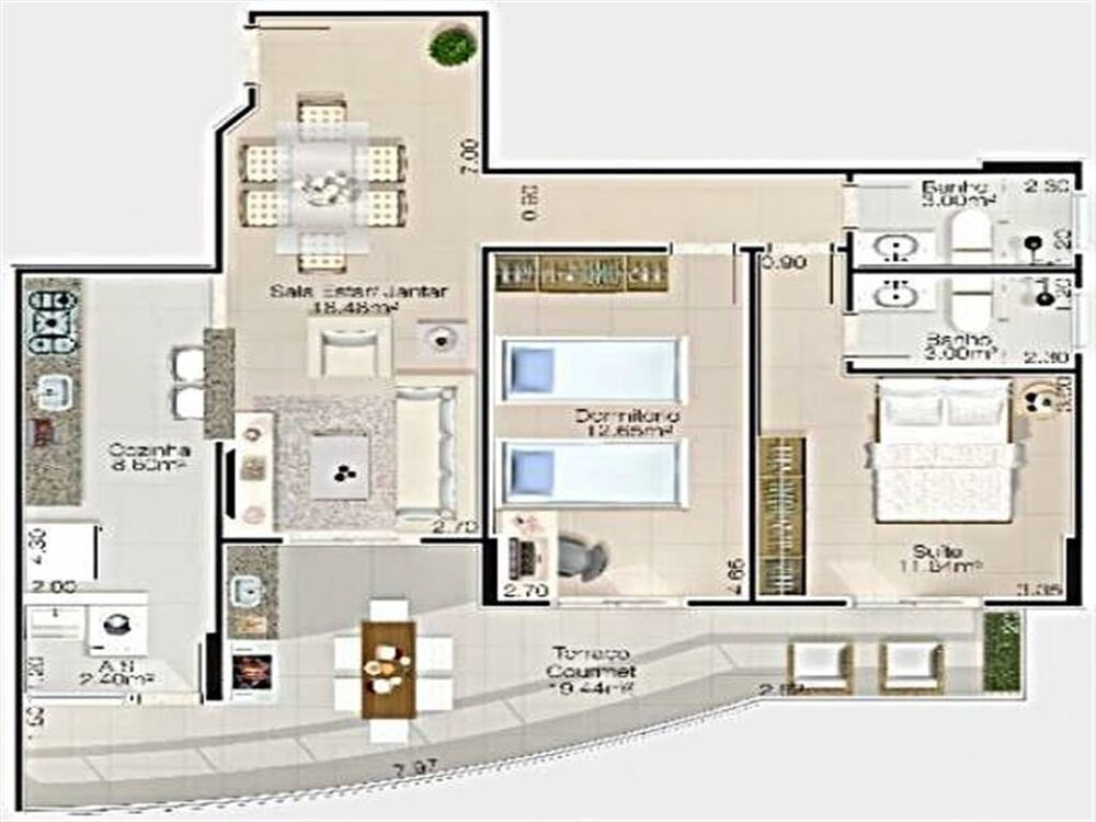 Apartamento, 2 quartos, 92 m² - Foto 1