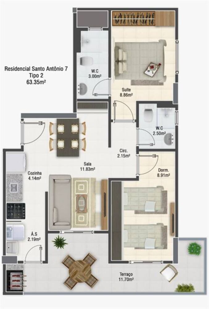 Apartamento, 2 quartos, 68 m² - Foto 4