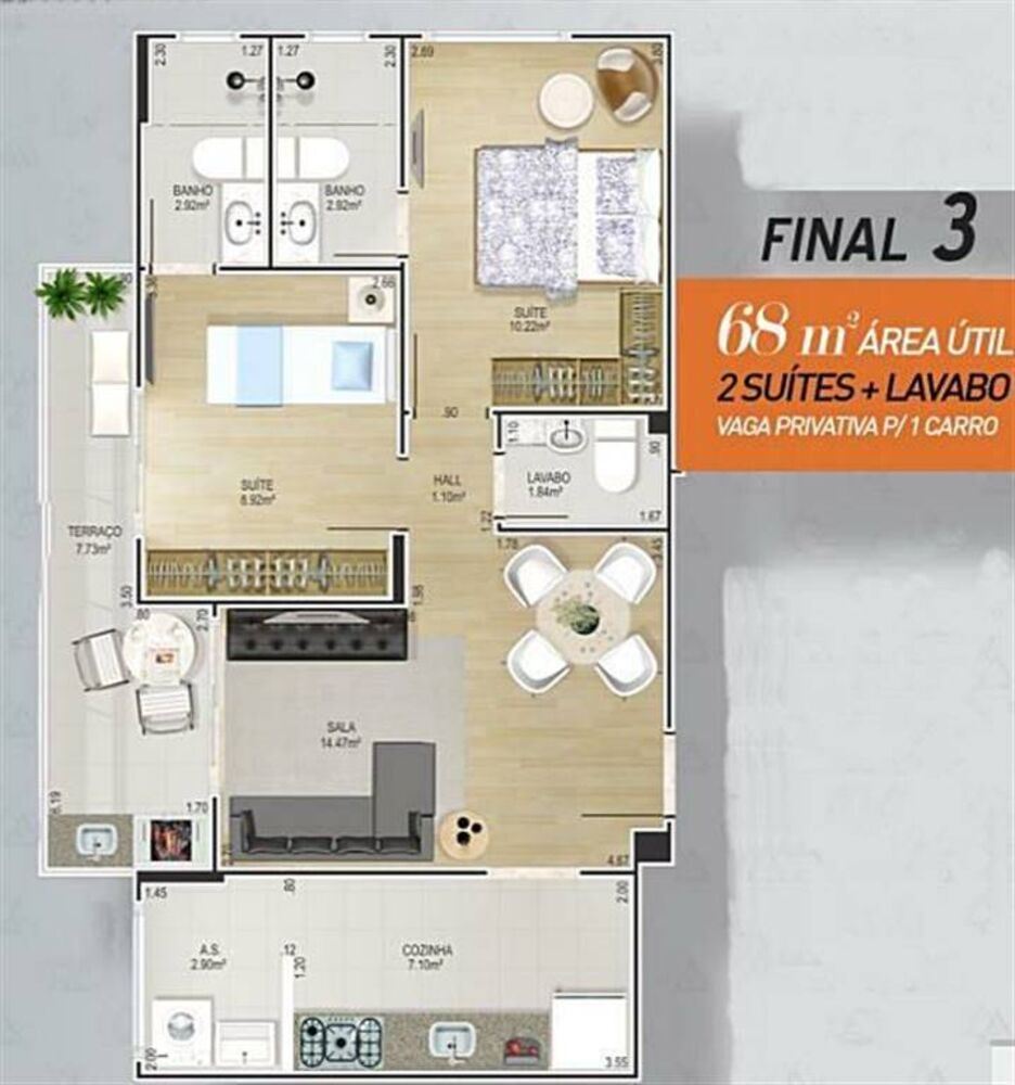 Apartamento, 2 quartos, 68 m² - Foto 5