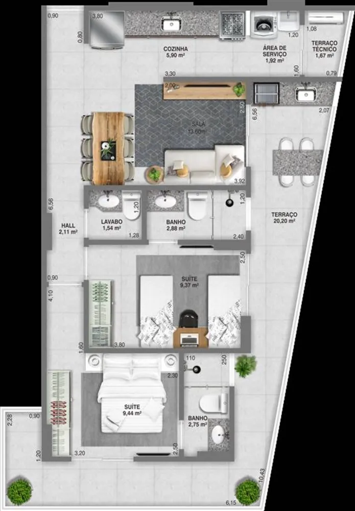 Apartamento, 2 quartos, 82 m² - Foto 1