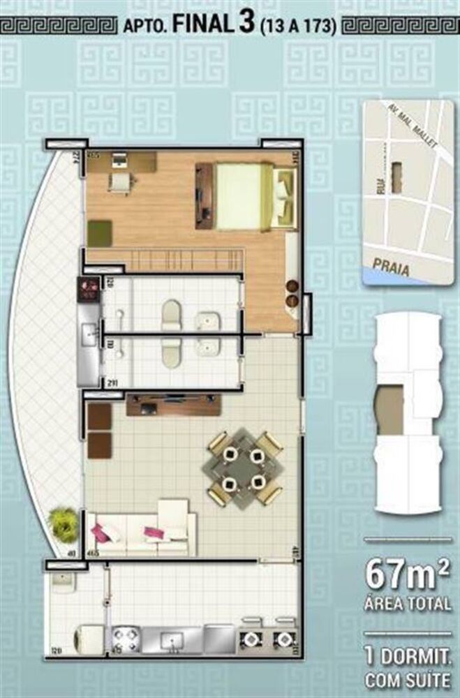 Apartamento, 1 quarto, 67 m² - Foto 1