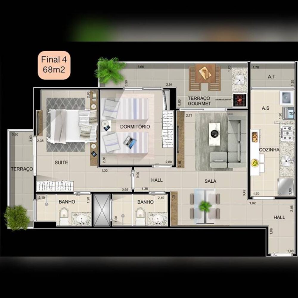 Apartamento, 2 quartos, 68 m² - Foto 8