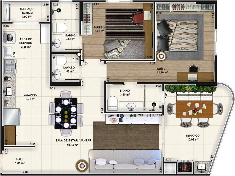 Apartamento, 2 quartos, 83 m² - Foto 2