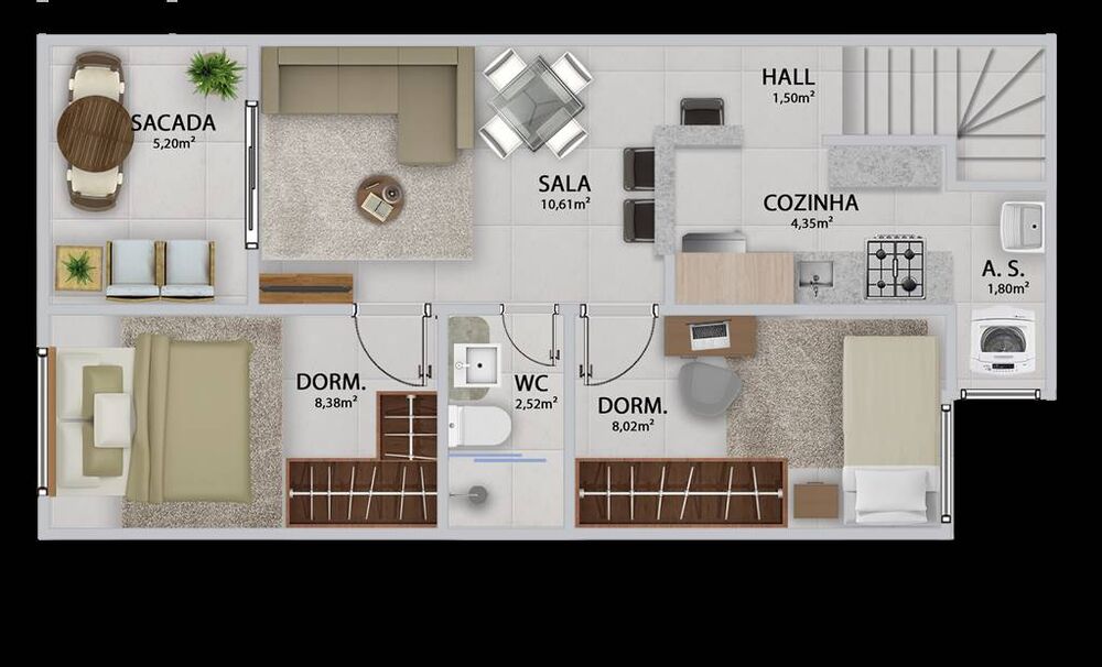 Casa, 2 quartos, 55 m² - Foto 4