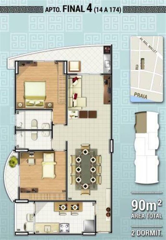 Apartamento, 2 quartos, 90 m² - Foto 1