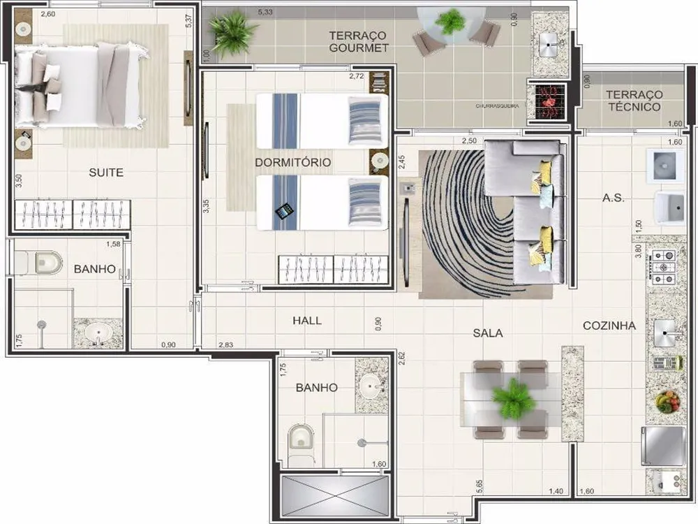 Apartamento, 2 quartos, 67 m² - Foto 3