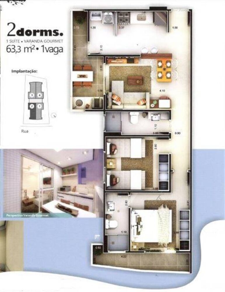 Apartamento, 2 quartos, 63 m² - Foto 1