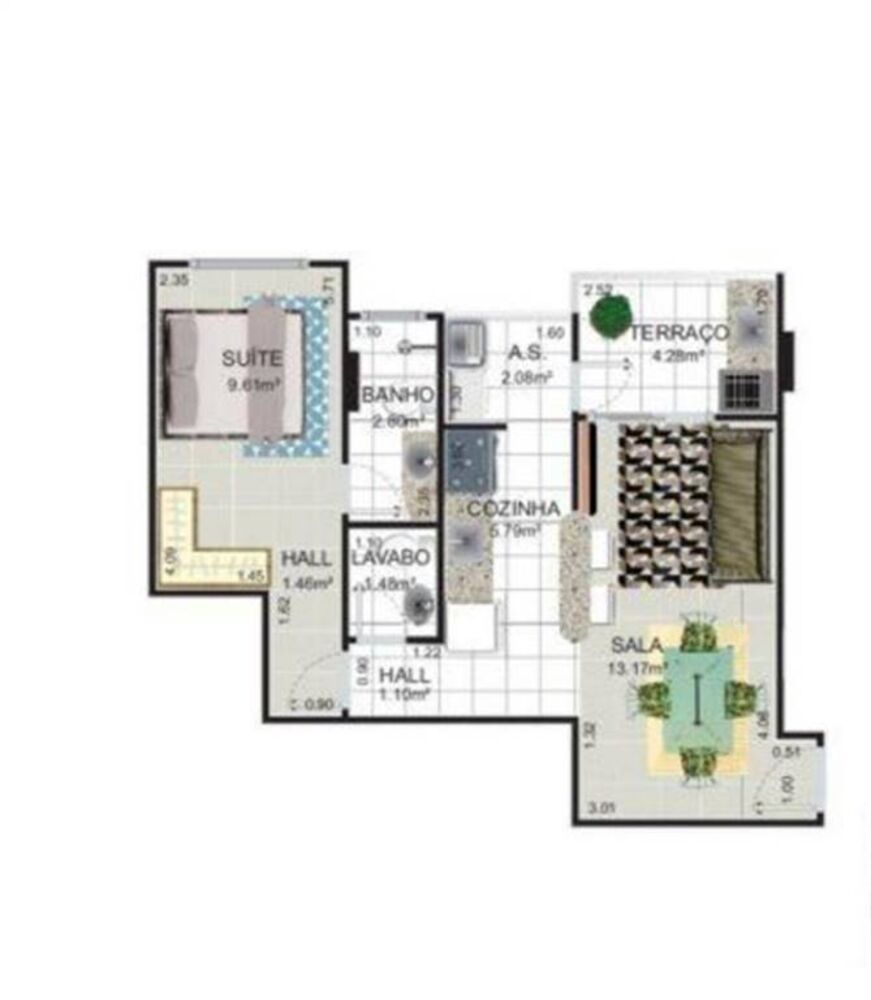 Apartamento, 1 quarto, 44 m² - Foto 2