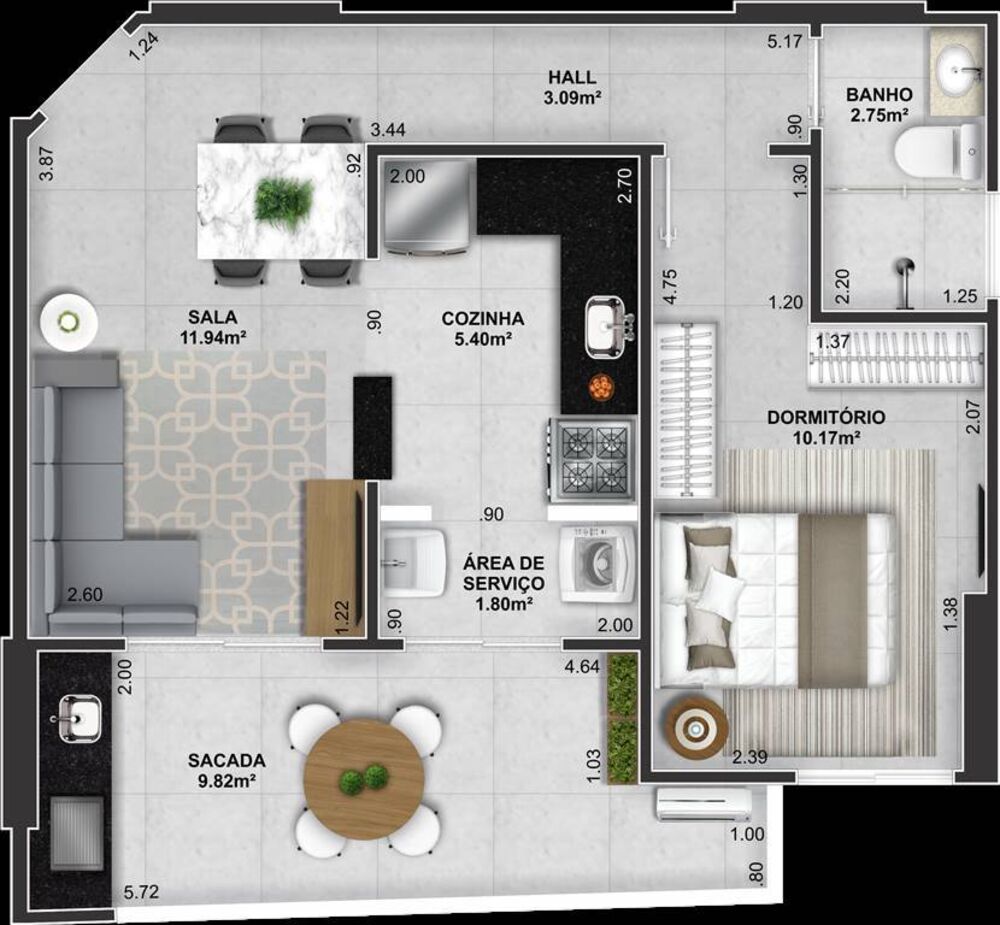 Apartamento, 1 quarto, 51 m² - Foto 4