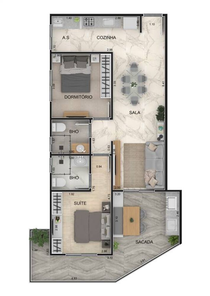 Apartamento, 2 quartos, 77 m² - Foto 8