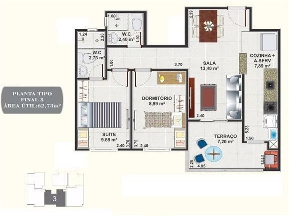 Apartamento, 2 quartos, 62 m² - Foto 2