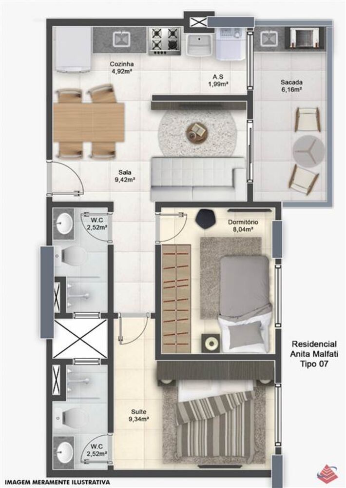 Apartamento, 2 quartos, 55 m² - Foto 6