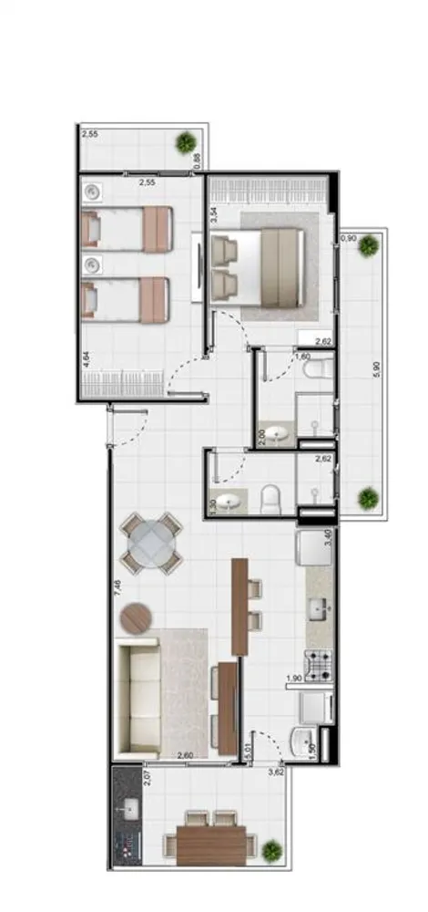 Apartamento, 2 quartos, 80 m² - Foto 4