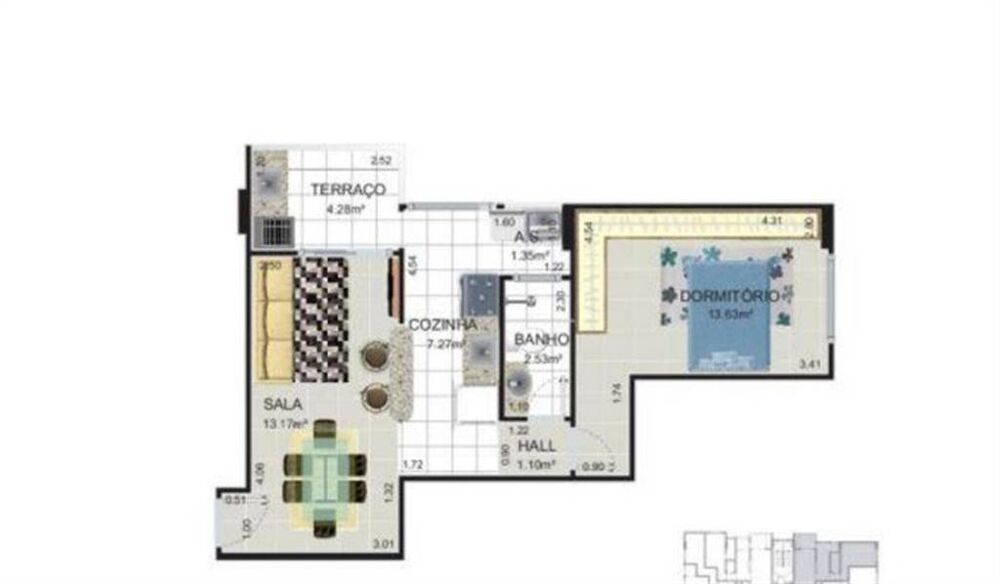 Apartamento, 1 quarto, 49 m² - Foto 3