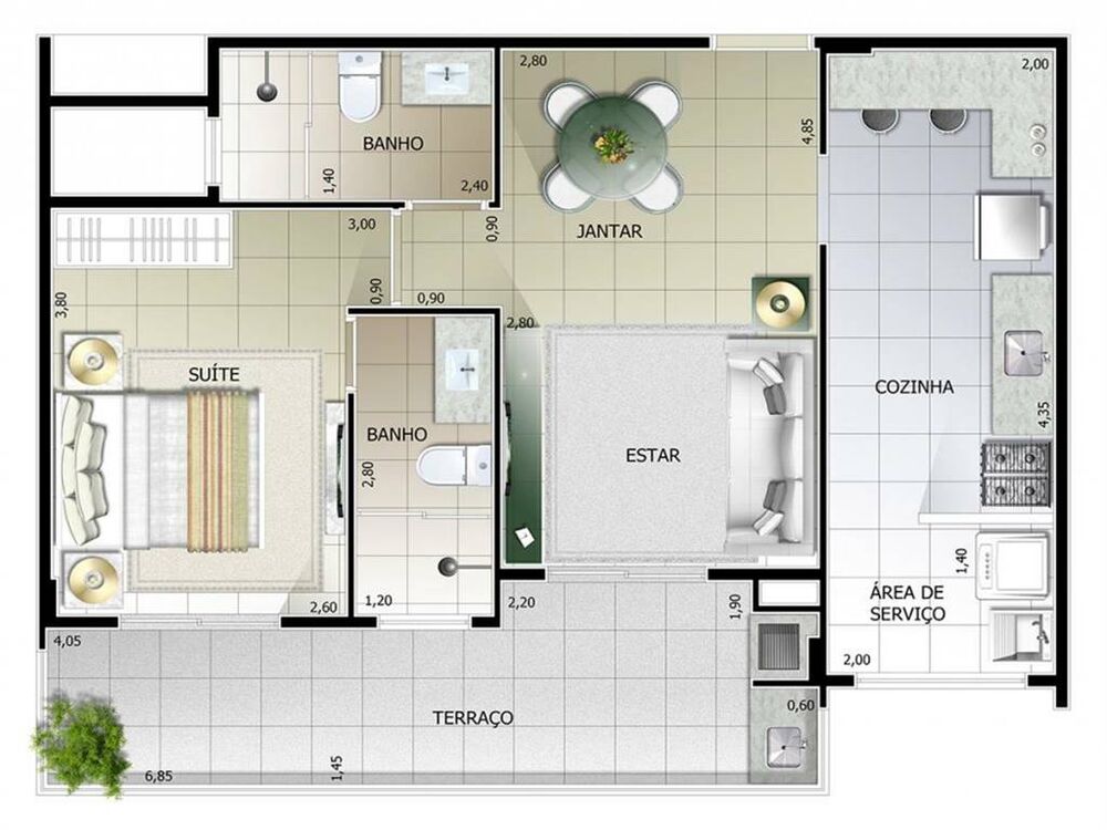 Apartamento, 1 quarto, 60 m² - Foto 1