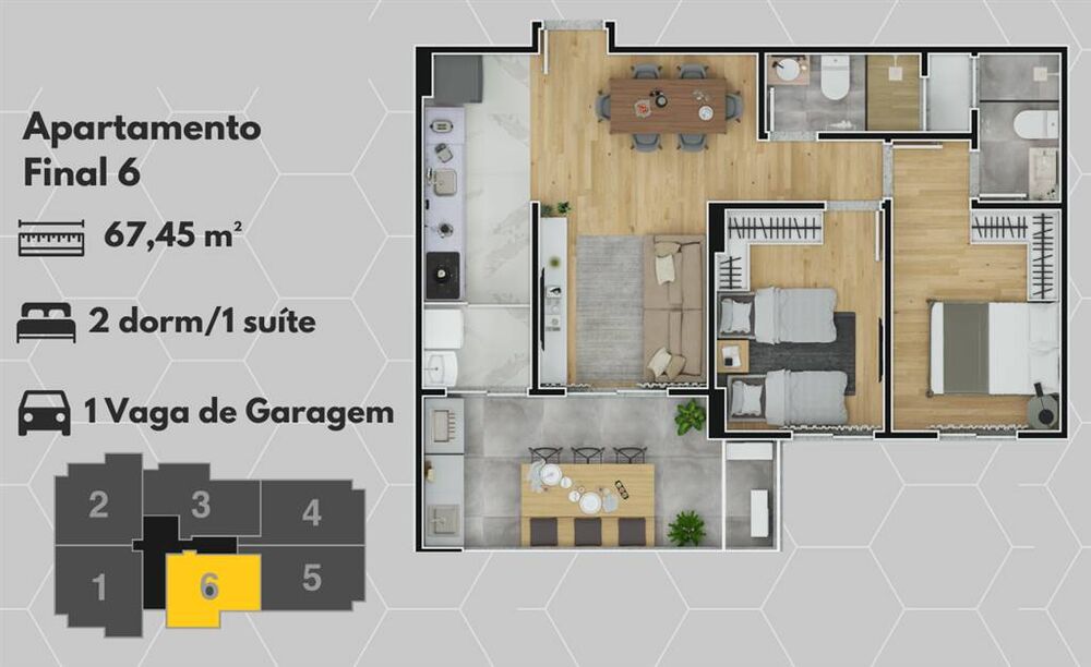 Apartamento, 1 quarto, 67 m² - Foto 3