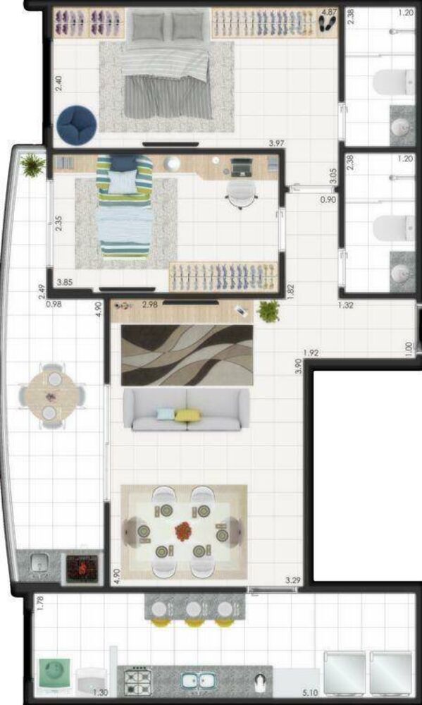 Apartamento, 2 quartos, 74 m² - Foto 5