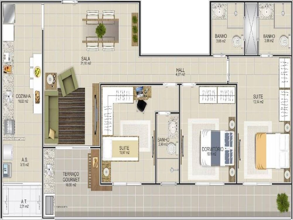 Apartamento, 3 quartos, 113 m² - Foto 1