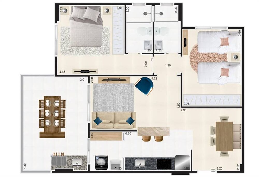 Apartamento, 2 quartos, 76 m² - Foto 1